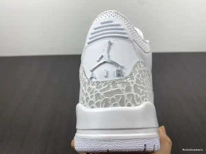 MaikeSneakers PS Retro 3 Jordan Air 'Triple White' 429487-111 0505
